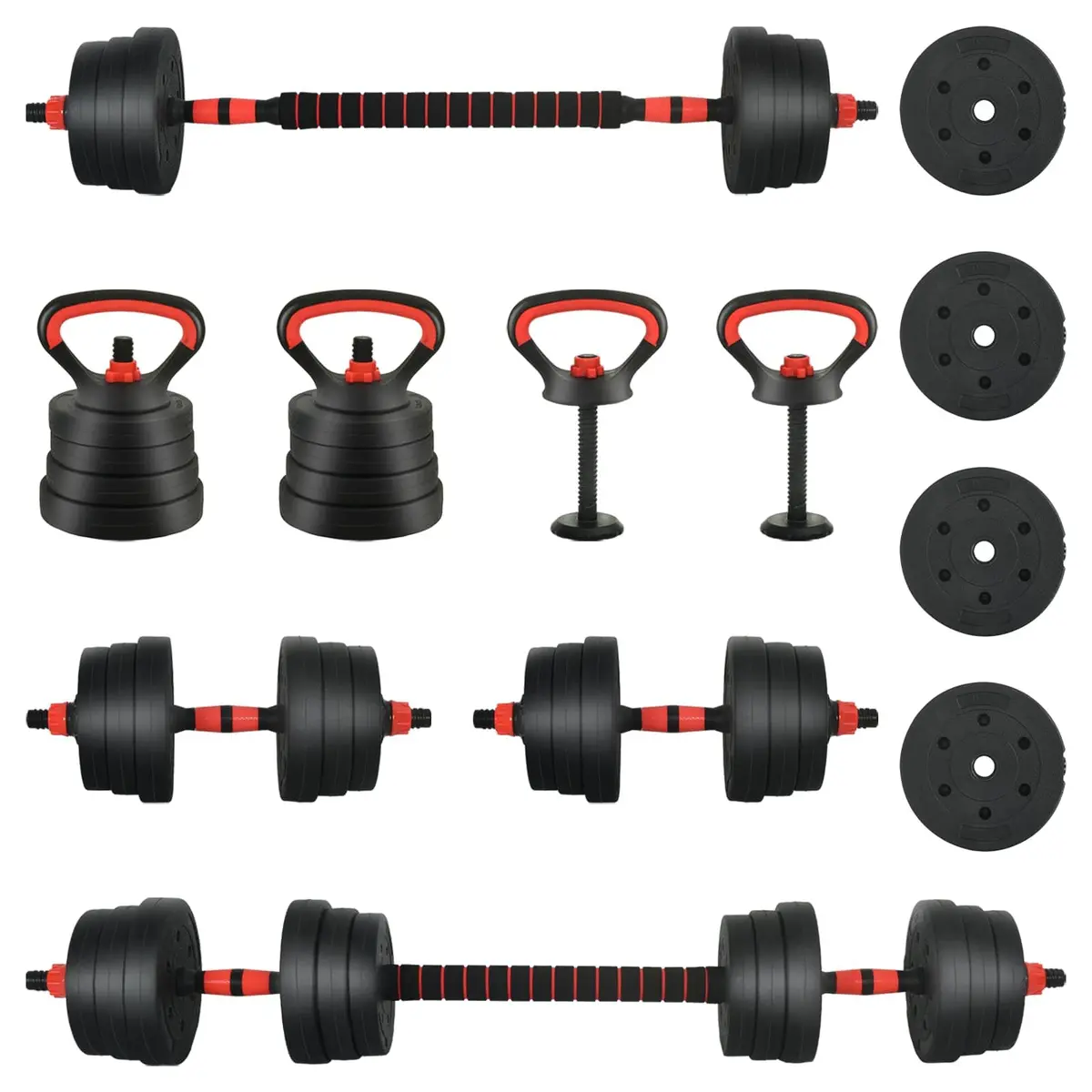 Adjustable Dumbbell Set 30kg Home Gym Strength Training Black