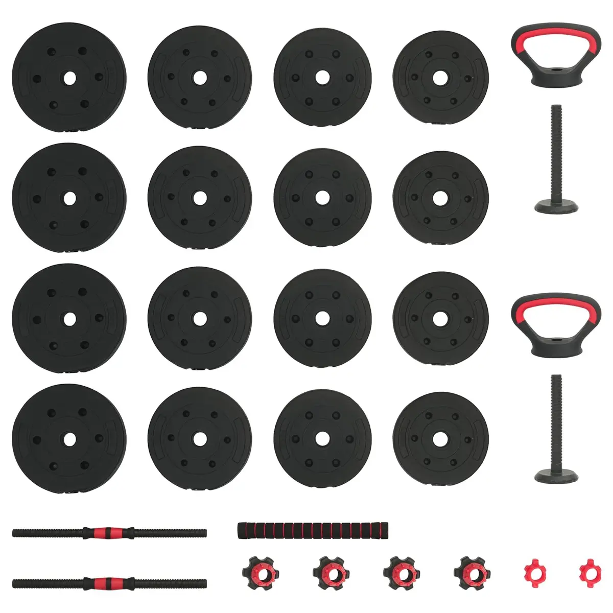 Adjustable Dumbbell Set 30kg Home Gym Strength Training Black