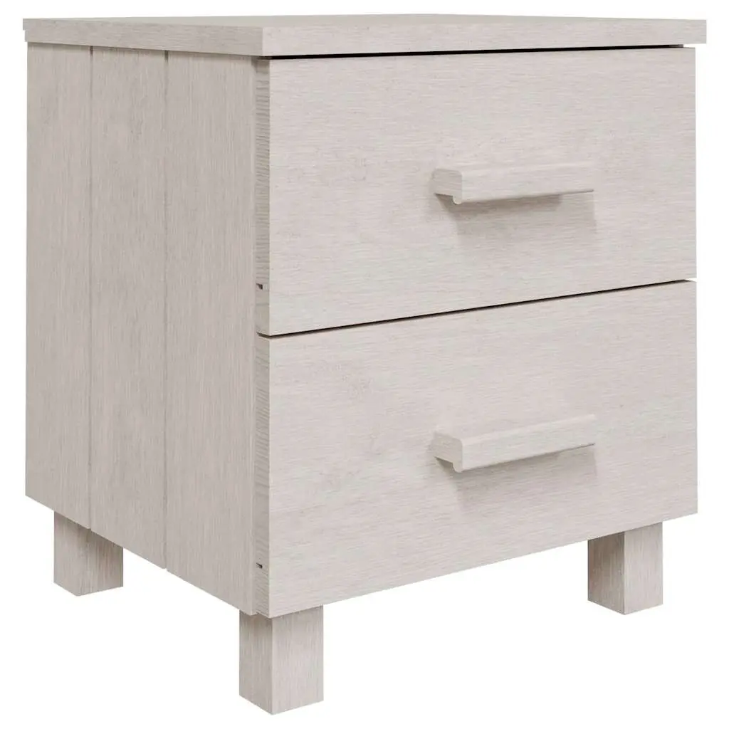 Bedside Tables Pair Storage Drawers White Wooden 40 x 35 x 44.5 cm