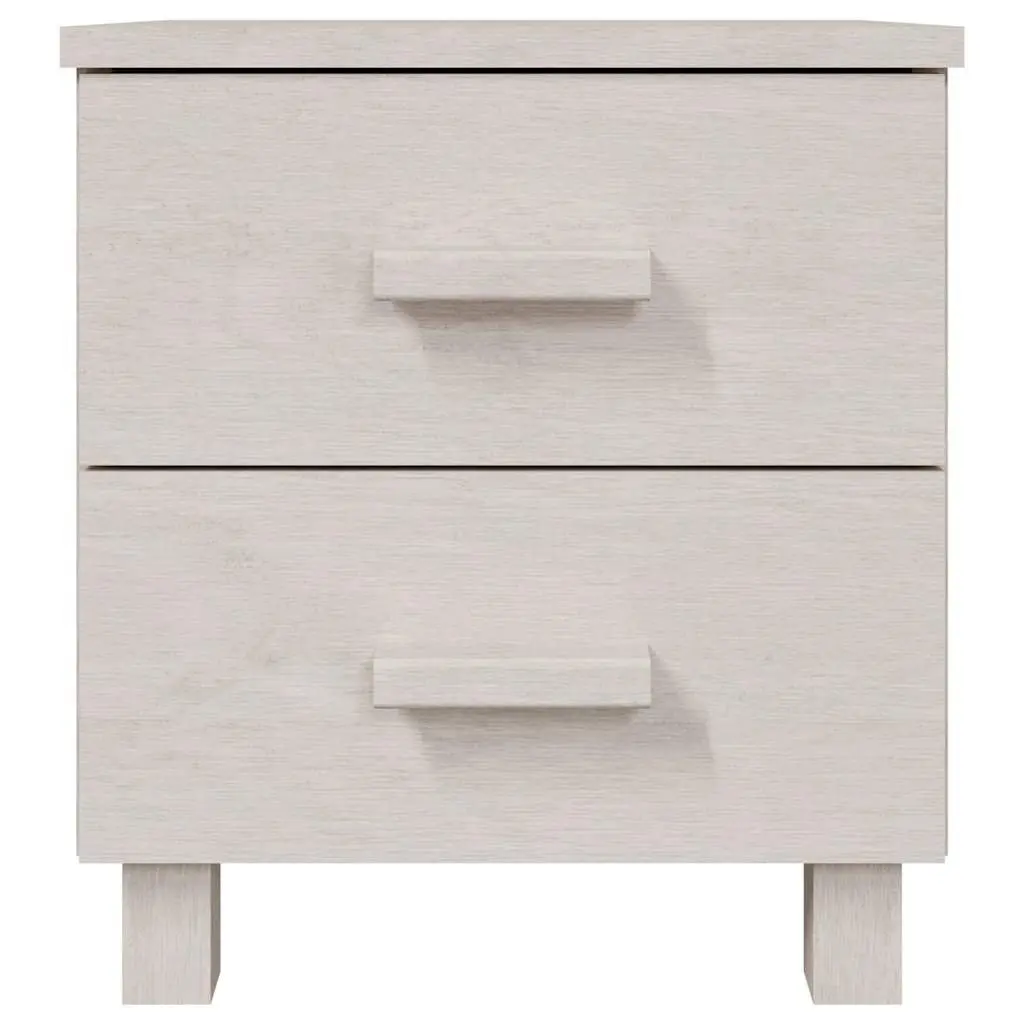 Bedside Tables Pair Storage Drawers White Wooden 40 x 35 x 44.5 cm