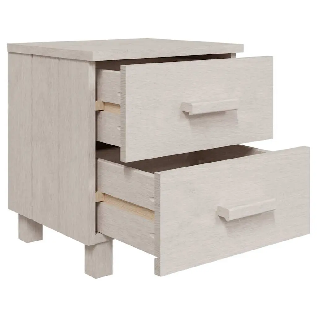 Bedside Tables Pair Storage Drawers White Wooden 40 x 35 x 44.5 cm