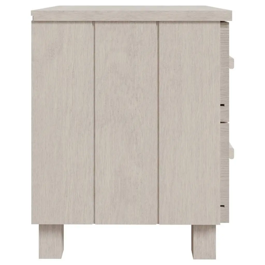 Bedside Tables Pair Storage Drawers White Wooden 40 x 35 x 44.5 cm