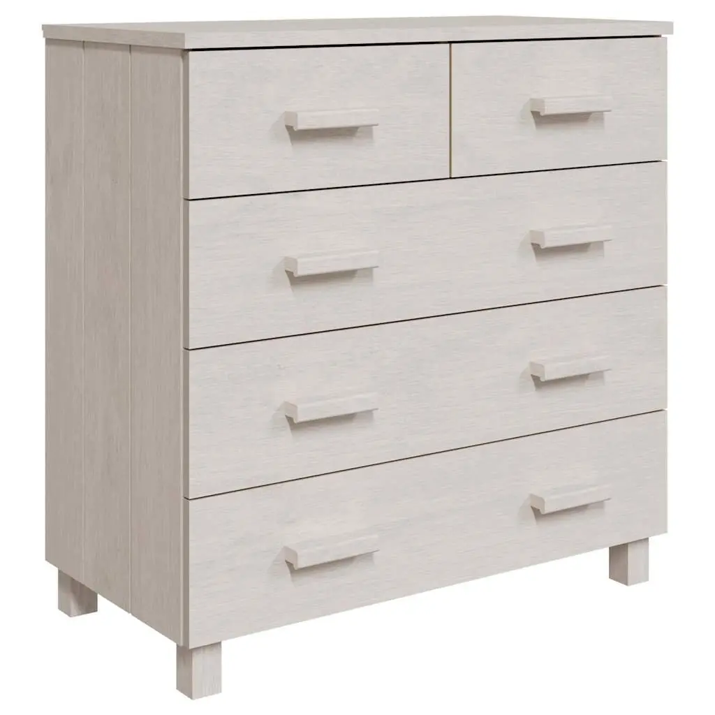Sideboard Buffet White Solid Pine Wood Drawer Cabinet 79x40x80 cm