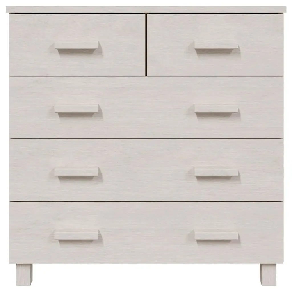 Sideboard Buffet White Solid Pine Wood Drawer Cabinet 79x40x80 cm