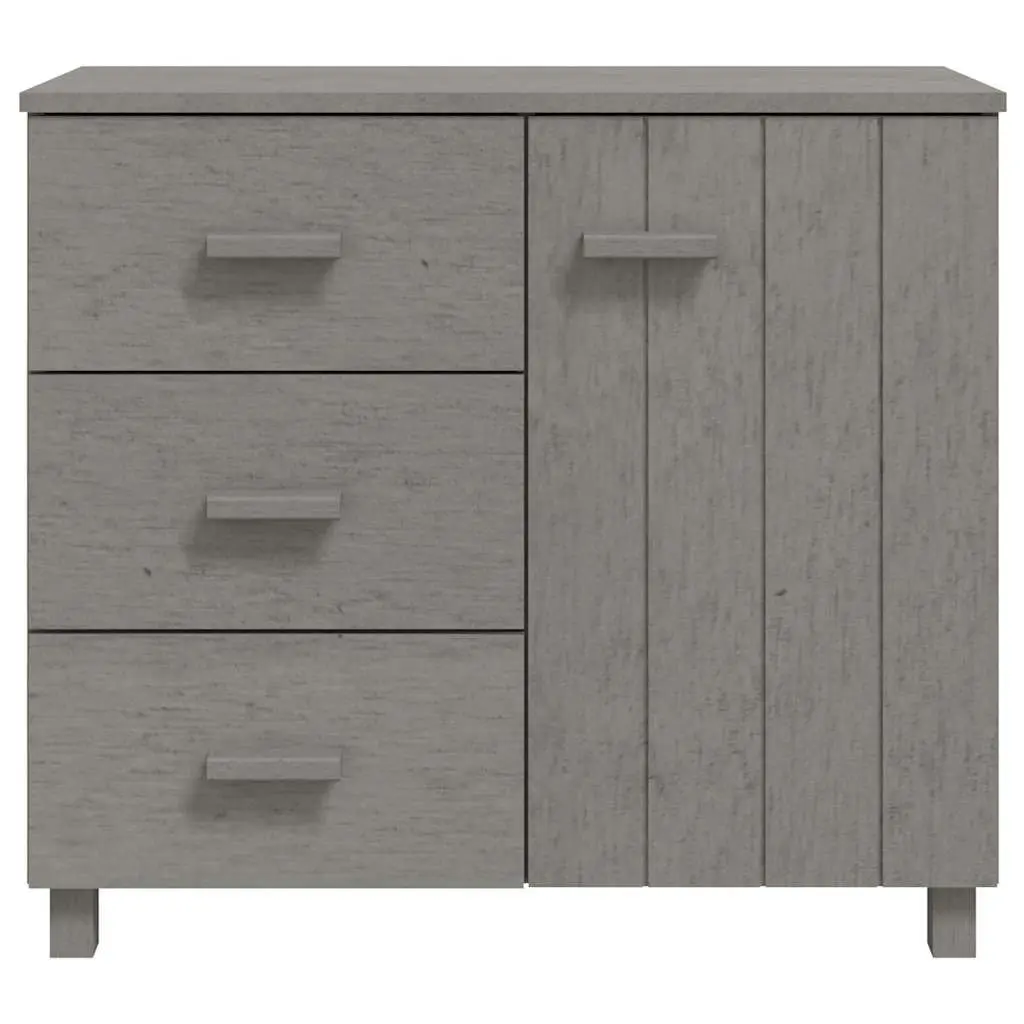 Sideboard Solid Pinewood Grey Storage Cabinet with Sliding Drawers Buffet