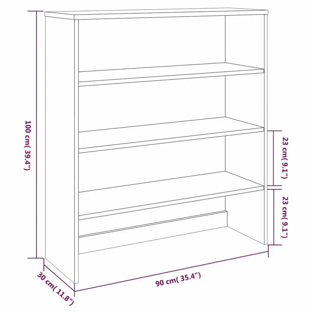 Highboard Top Sideboard Cabinet Storage White Solid Wood Pine 90x30x100cm