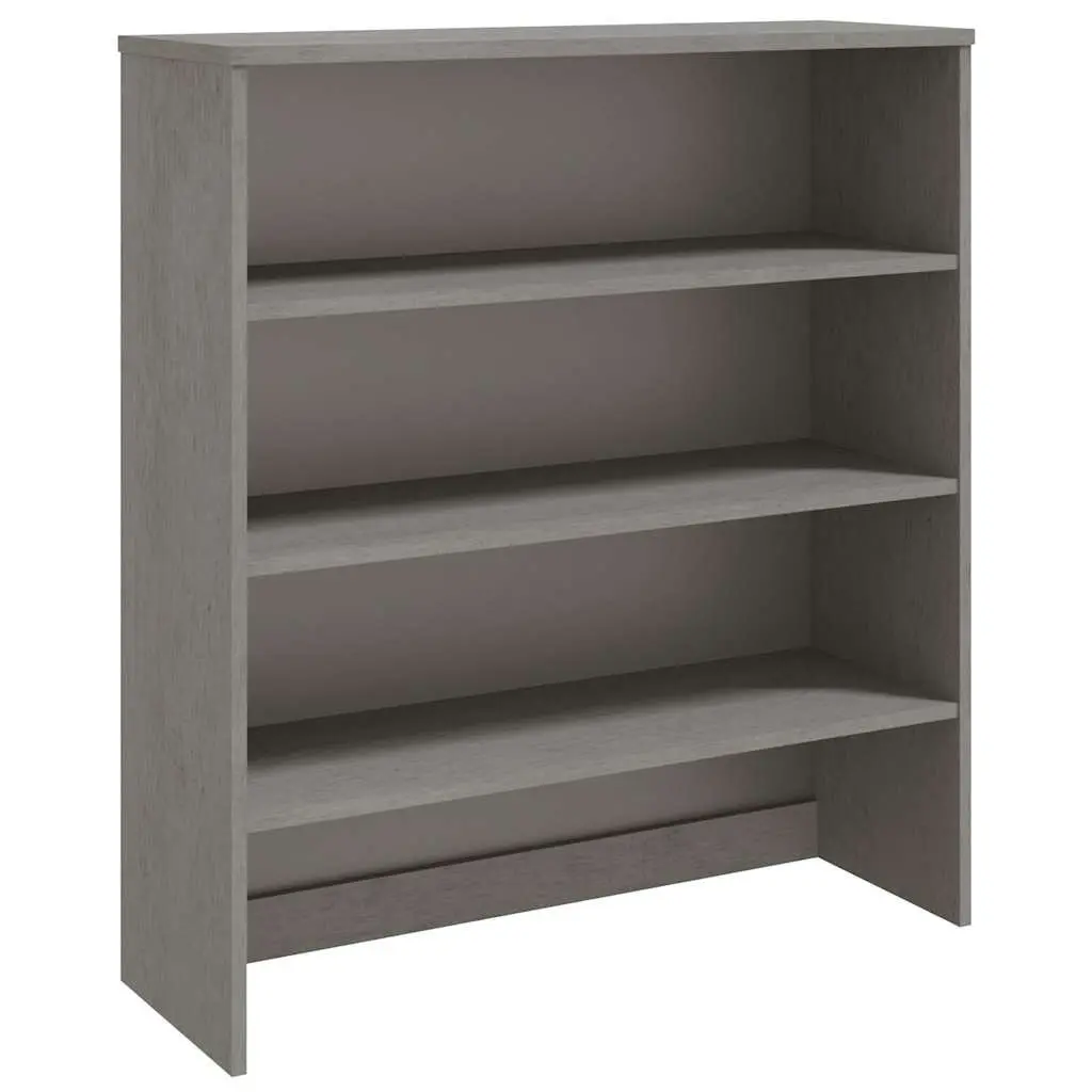 Grey Solid Pine Wood Highboard Cabinet 90x30x100cm