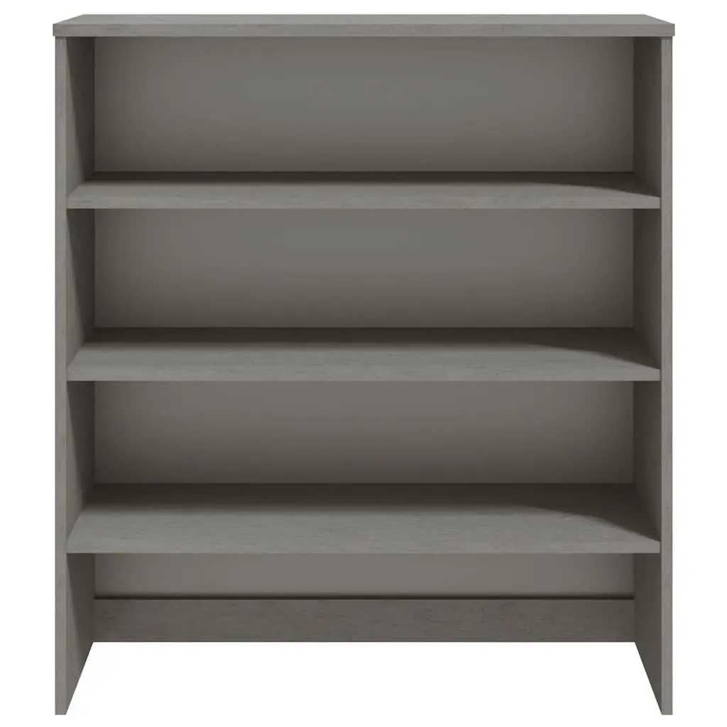 Grey Solid Pine Wood Highboard Cabinet 90x30x100cm