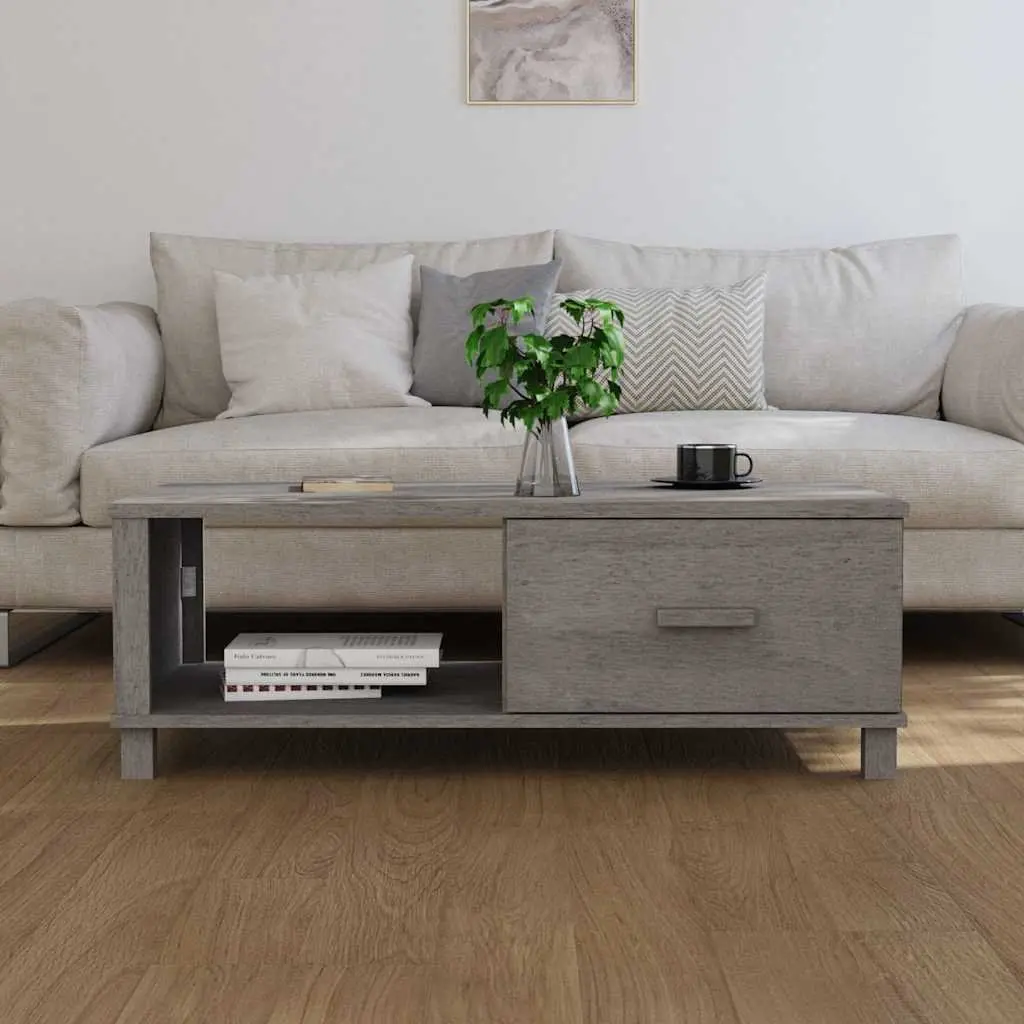 Grey Wooden Coffee Table with Drawer