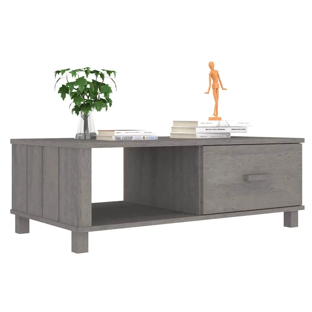 Grey Wooden Coffee Table with Drawer