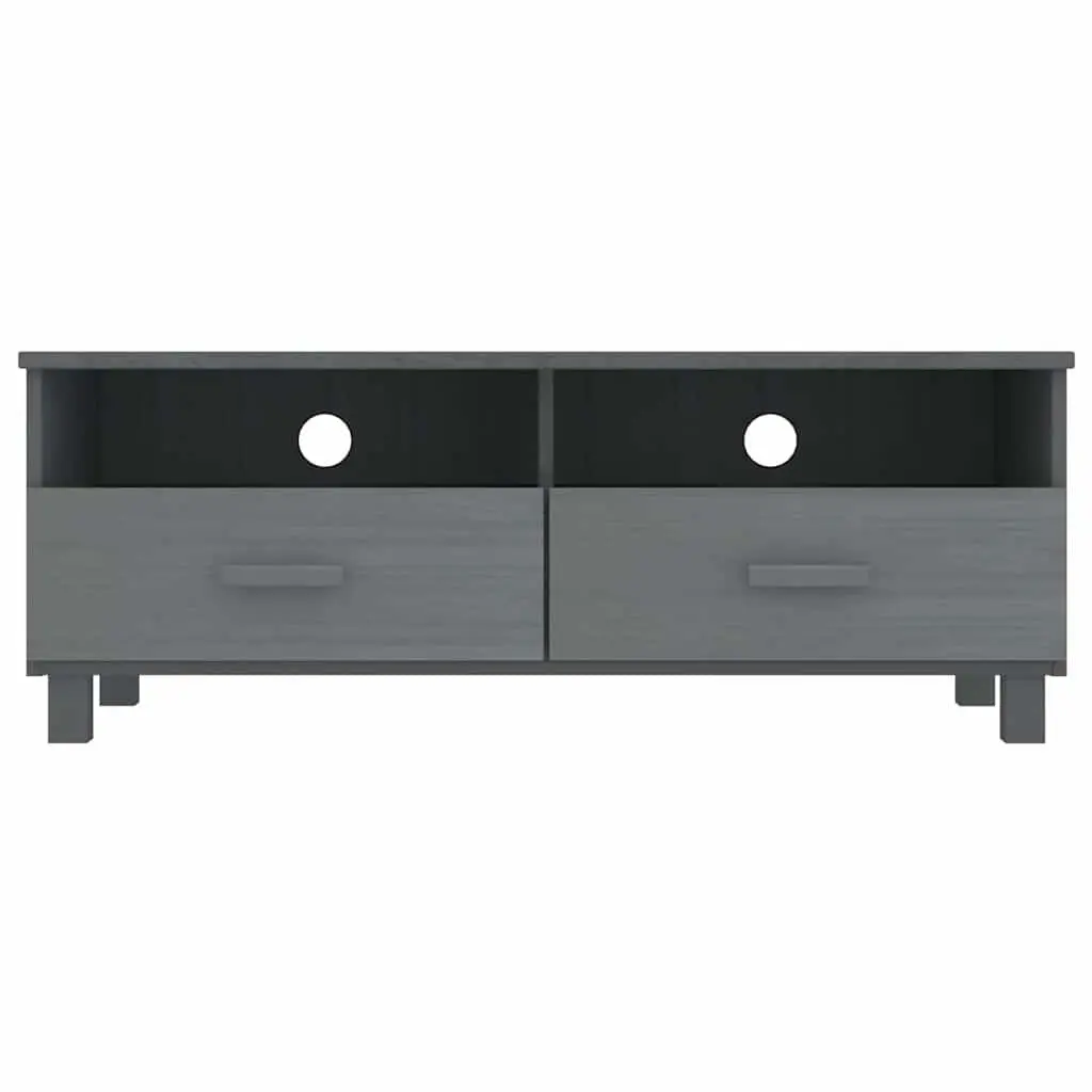 TV Cabinet Grey Wooden Storage Unit with Sliding Drawers and Compartments