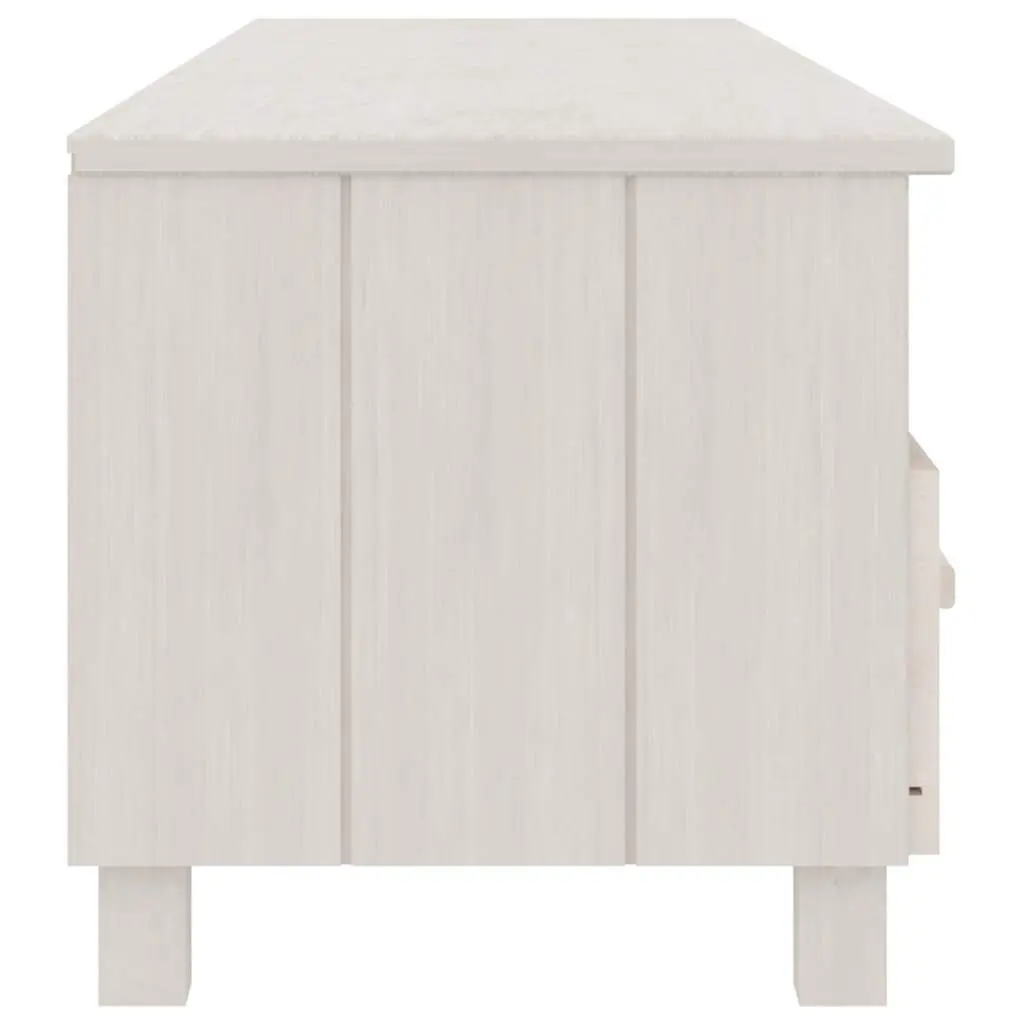 TV Cabinet Storage Unit 158x40x40cm White Solid Pine Wood with 3 Drawers
