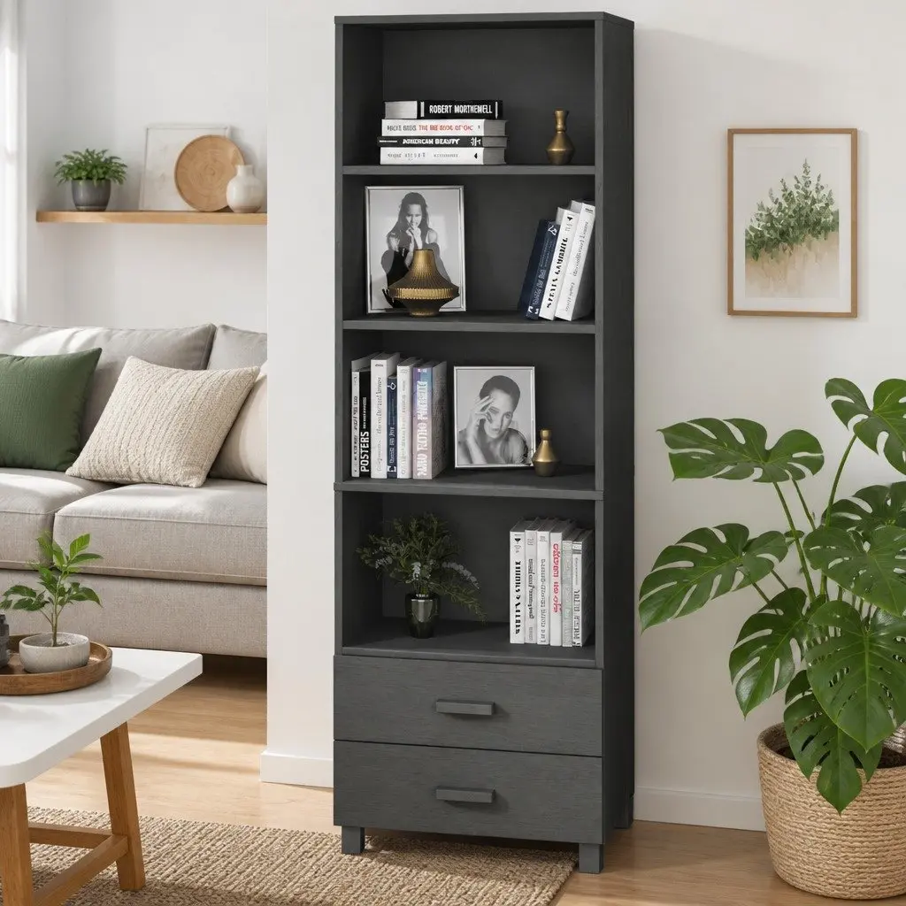 Grey Highboard Cabinet with Ample Storage Space