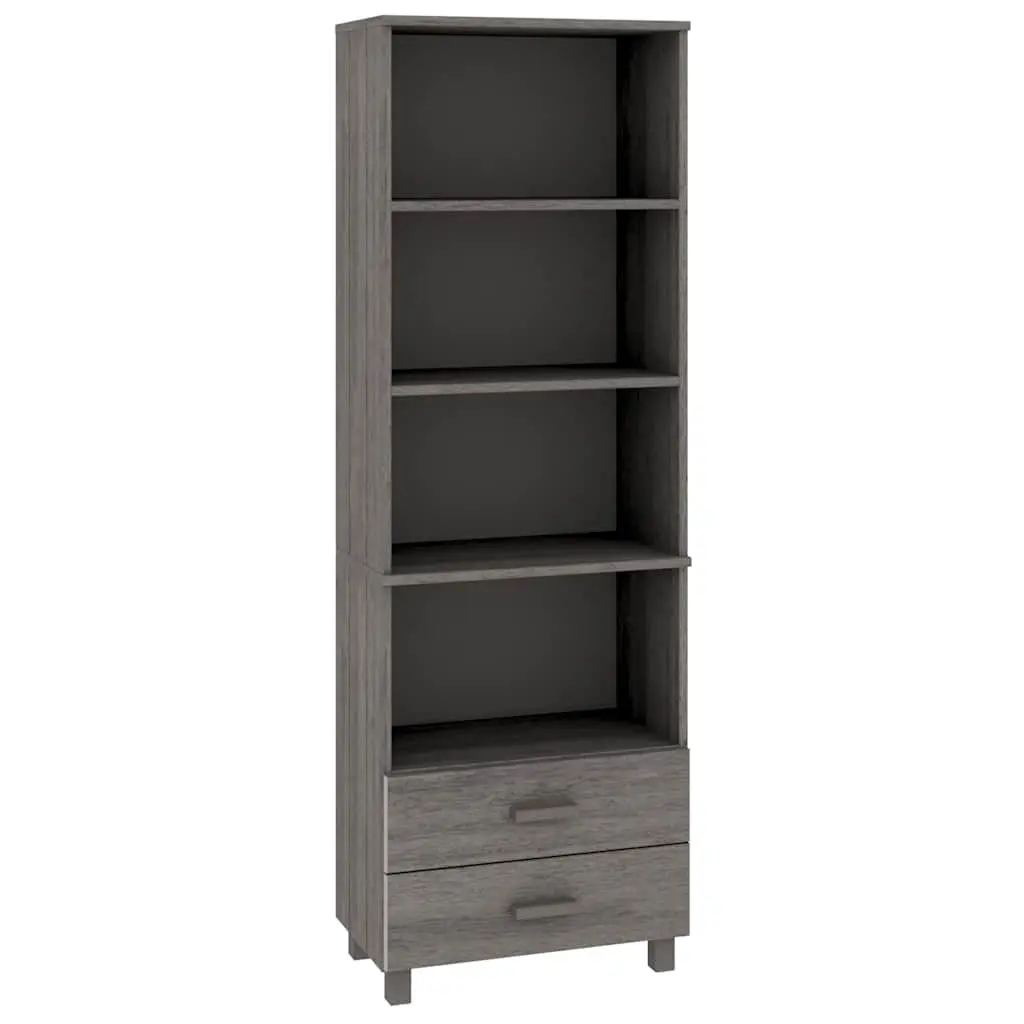 Highboard Light Grey Solid Pine Wood Storage 60x35x180 cm