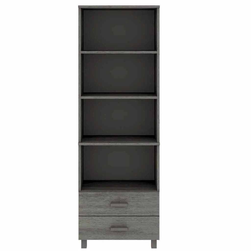 Highboard Light Grey Solid Pine Wood Storage 60x35x180 cm