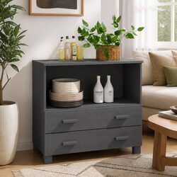 Reliable Grey Wooden Sideboard for Storage Solutions