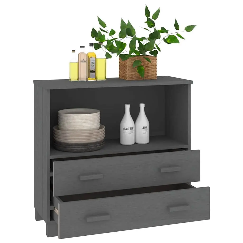 Wooden Sideboard Storage Cabinet with Drawers 85 x 35 x 80 cm Grey