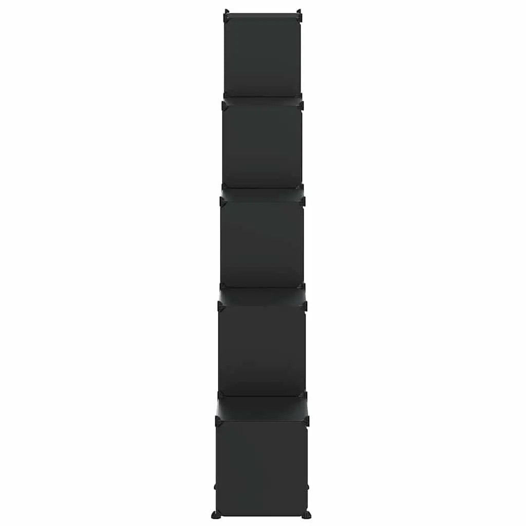 Modular Storage Organiser Black Plastic 15 Cube Shelving Unit for Home Office