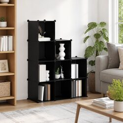 Storage Cube Organiser 9 Cubes Black Plastic Shelf Unit Closet Wardrobe