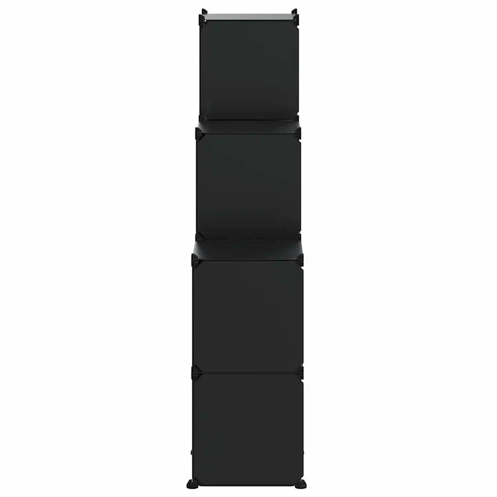 Storage Cube Organiser Modular 9 Cubes Black Plastic Shelf Unit