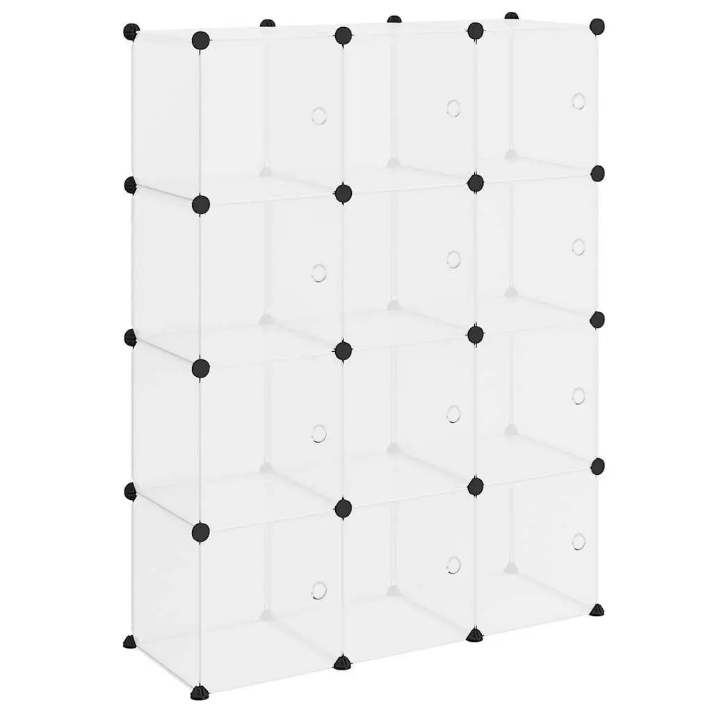 Storage Cube Organiser 12 Cubes Transparent Closet Shelving Unit