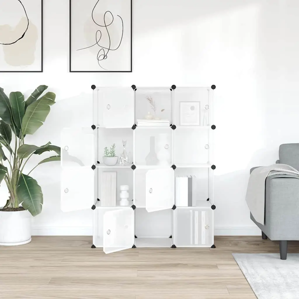 Storage Cube Organiser 12 Cubes Transparent Closet Shelving Unit