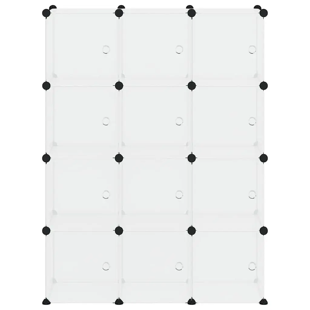 Storage Cube Organiser 12 Cubes Transparent Closet Shelving Unit