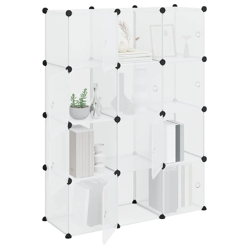 Storage Cube Organiser 12 Cubes Transparent Closet Shelving Unit