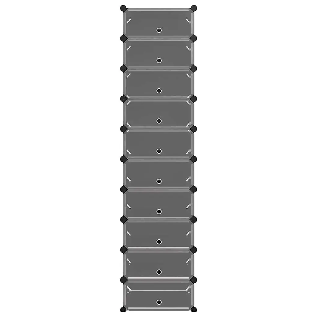 Shoe Rack Storage Organiser Black 44x32x174 cm Stackable Cabinet Unit