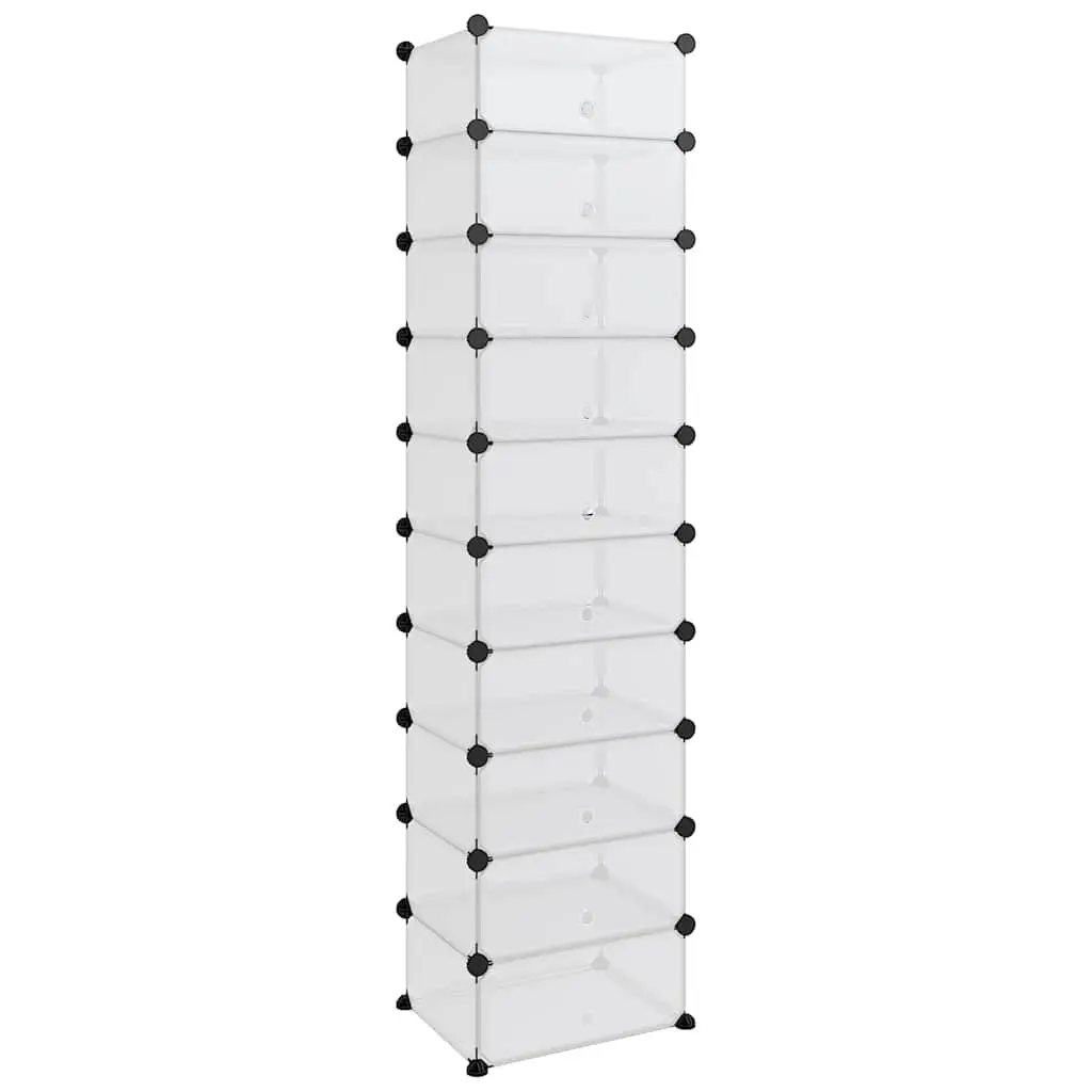 Shoe Rack Storage Organiser 44x32x174cm Transparent PP Plastic Shelving Unit
