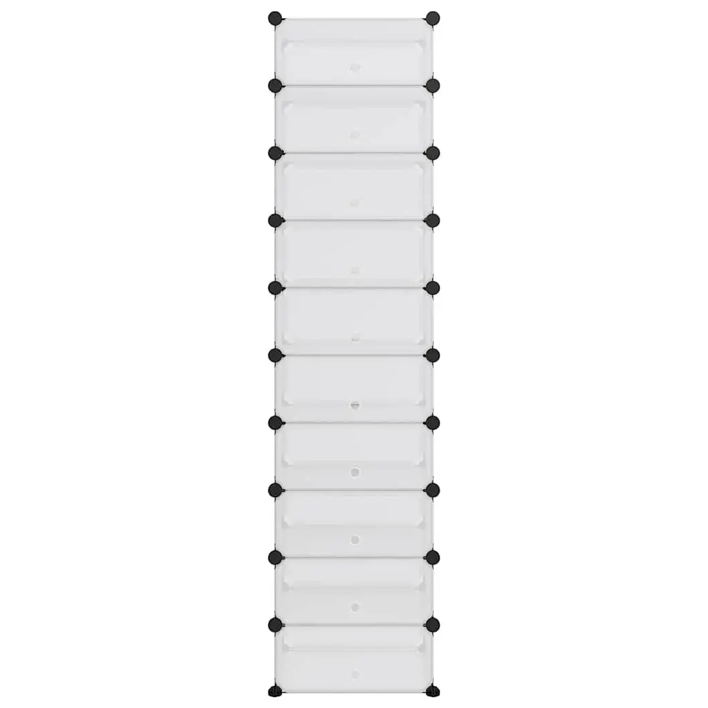 Shoe Rack Storage Organiser 44x32x174cm Transparent PP Plastic Shelving Unit
