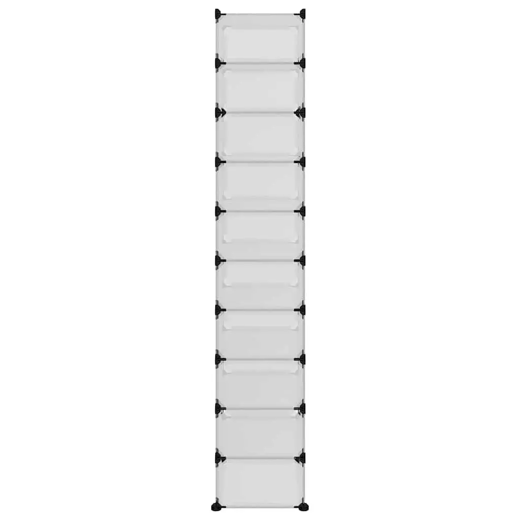 Shoe Rack Storage Organiser 44x32x174cm Transparent PP Plastic Shelving Unit