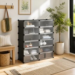 Value Black Shoe Rack Storage 94.5x36.5x106cm