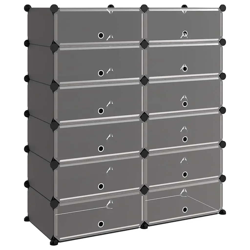 Shoe Rack Storage Organiser 94.5x36.5x106cm Black