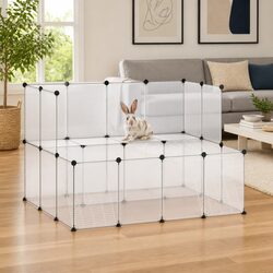 Reliable Small Animal Cage with Transparent Panels and Steel Frame