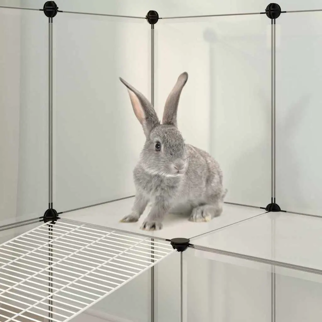 Small Animal Cage Transparent Enclosure with Platform Ladder 142 x 74 x 93 cm