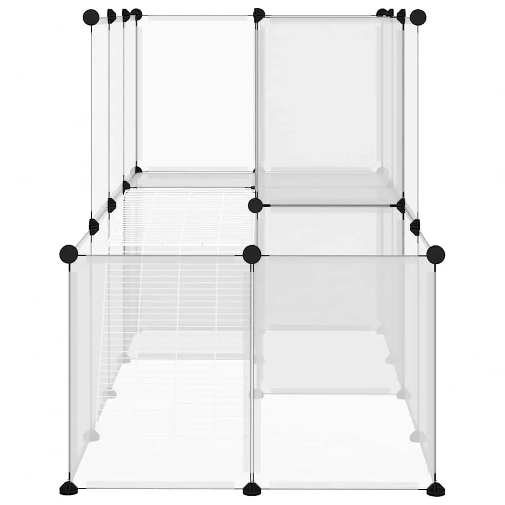 Small Animal Cage Transparent Enclosure with Platform Ladder 142 x 74 x 93 cm