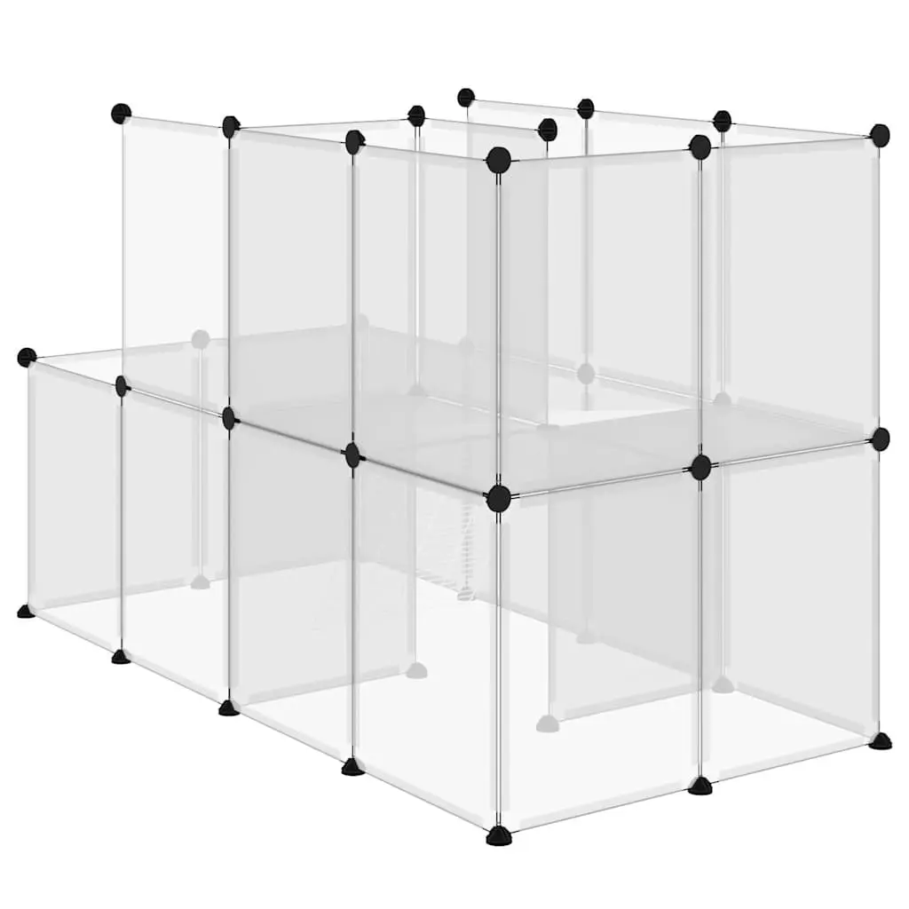 Small Animal Cage Transparent Enclosure with Platform Ladder 142 x 74 x 93 cm