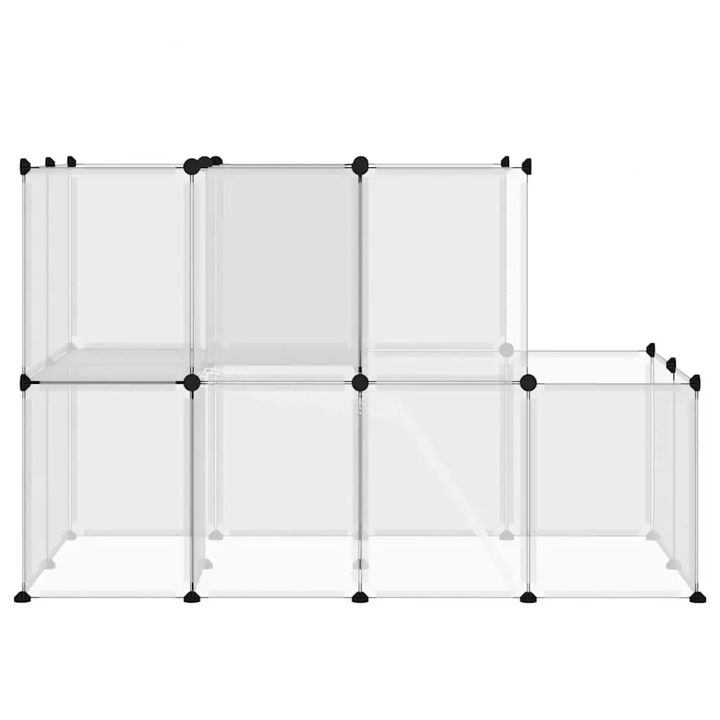 Small Animal Cage Transparent Enclosure with Platform Ladder 142 x 74 x 93 cm