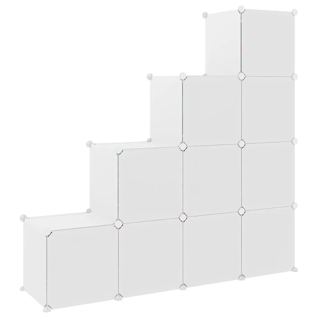 Kids Cube Storage Cabinet 10 Cubes Organiser White