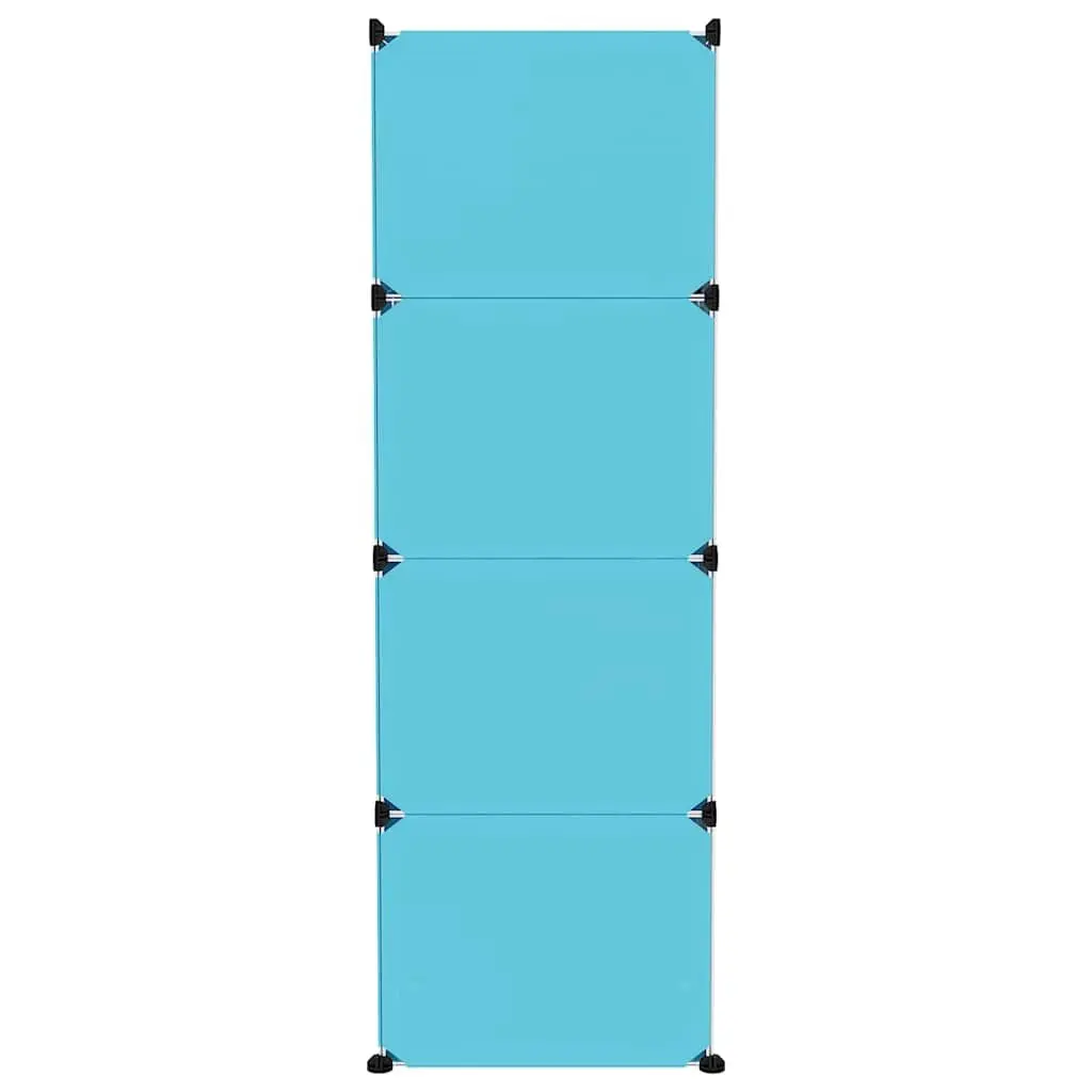 Kids Cube Storage Cabinet Organiser 12 Cubes Blue Plastic