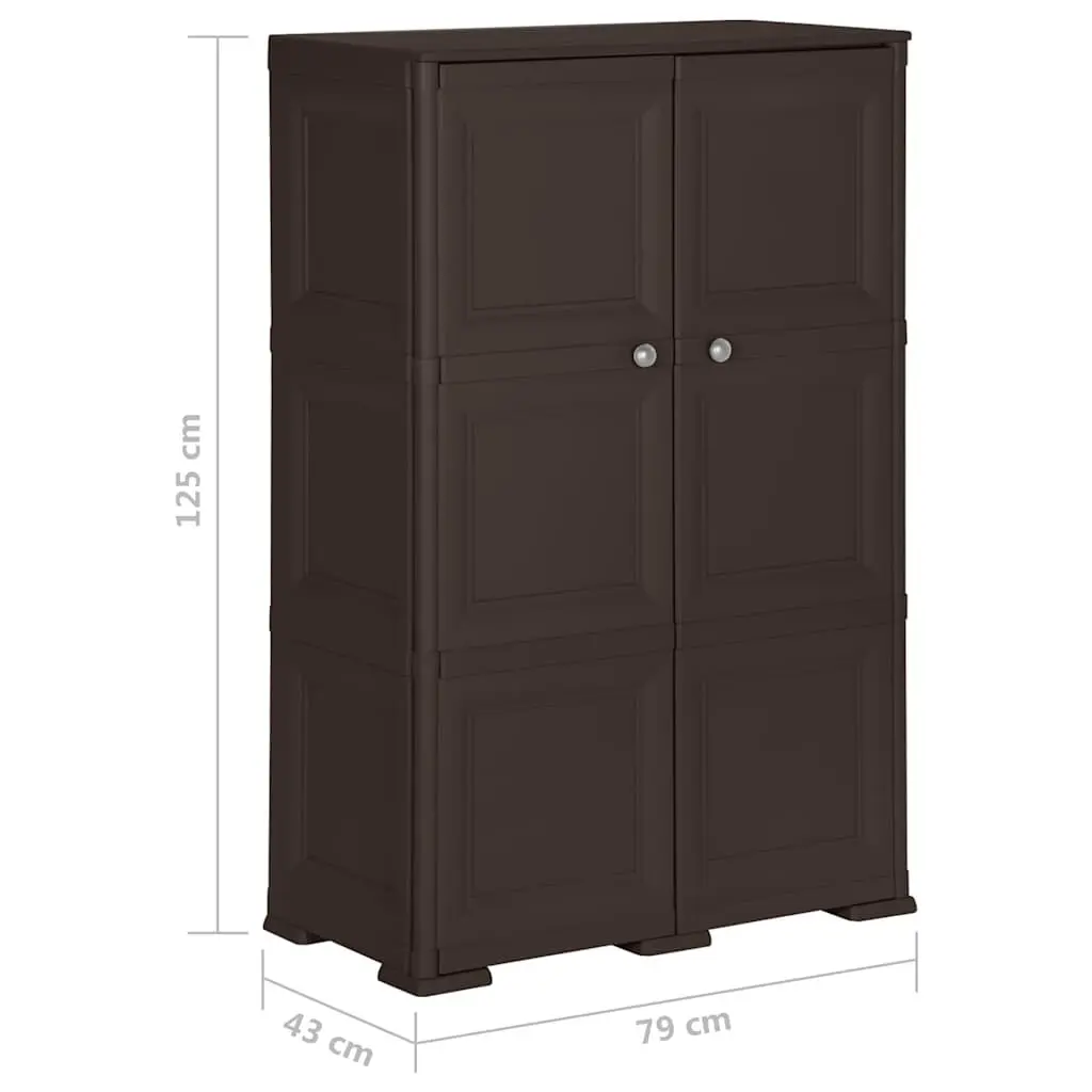 Storage Cabinet Organizer 79x43x125 cm Plastic Brown