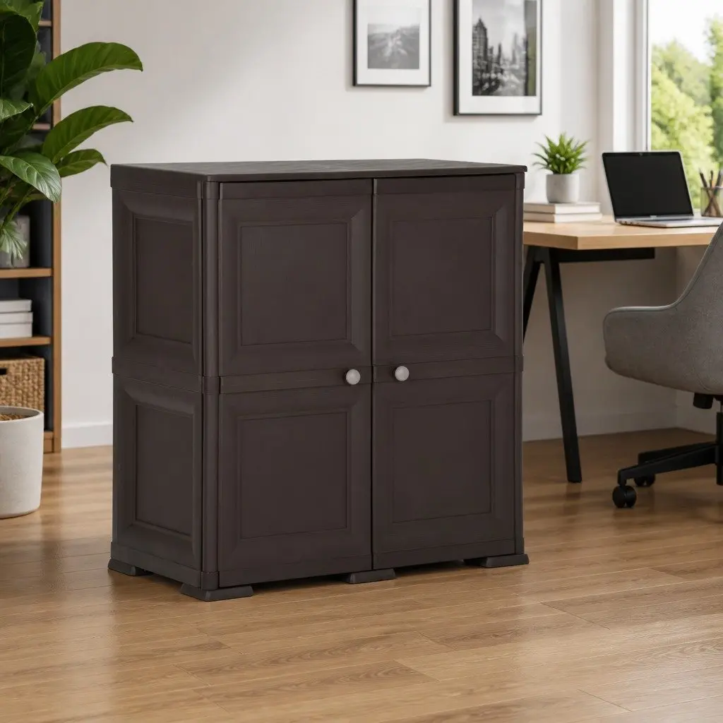 Storage Cabinet Organiser 79x43x85.5cm Brown Plastic