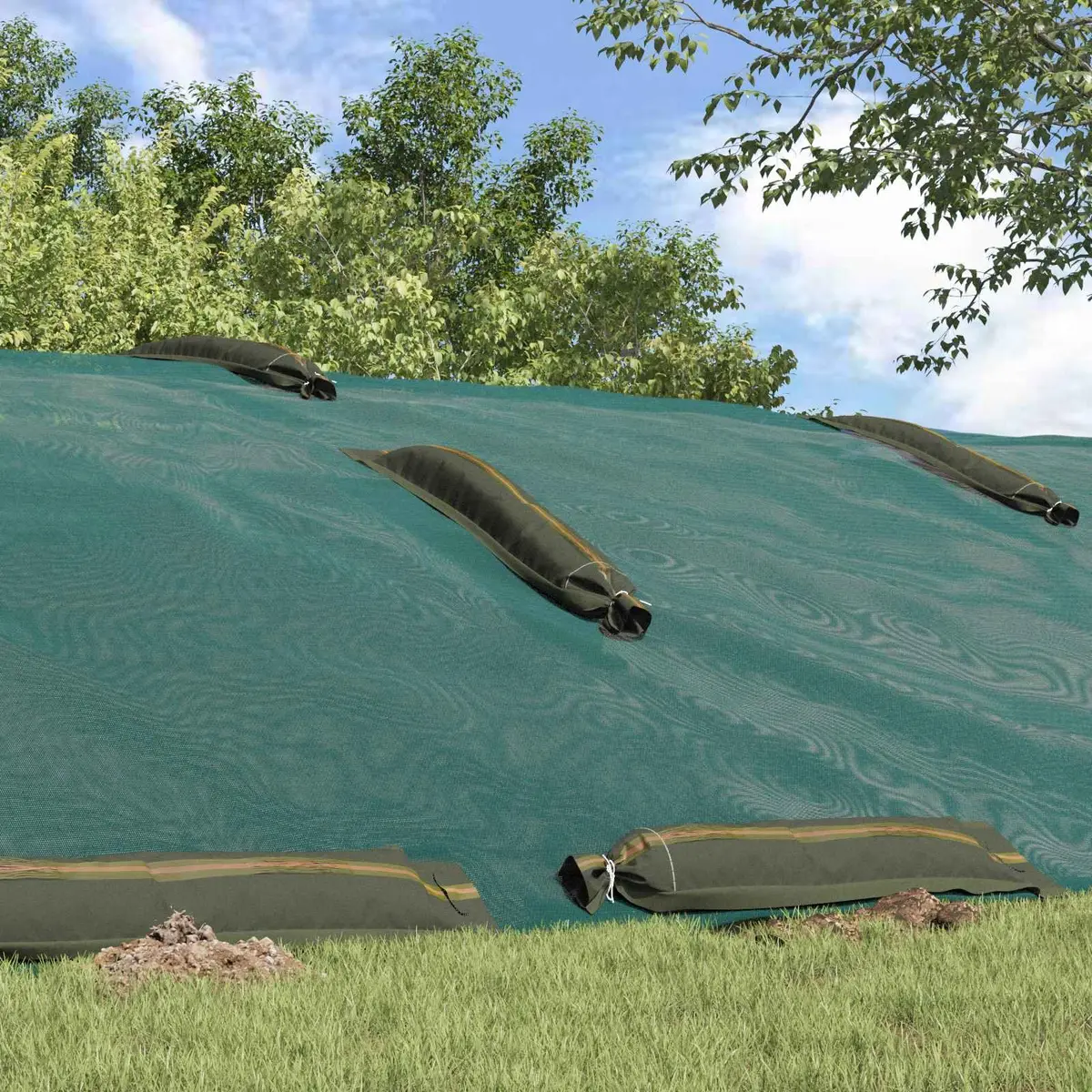 Industrial Sandbags Heavy Duty 100 x 25 cm Dark Green 10 Pack