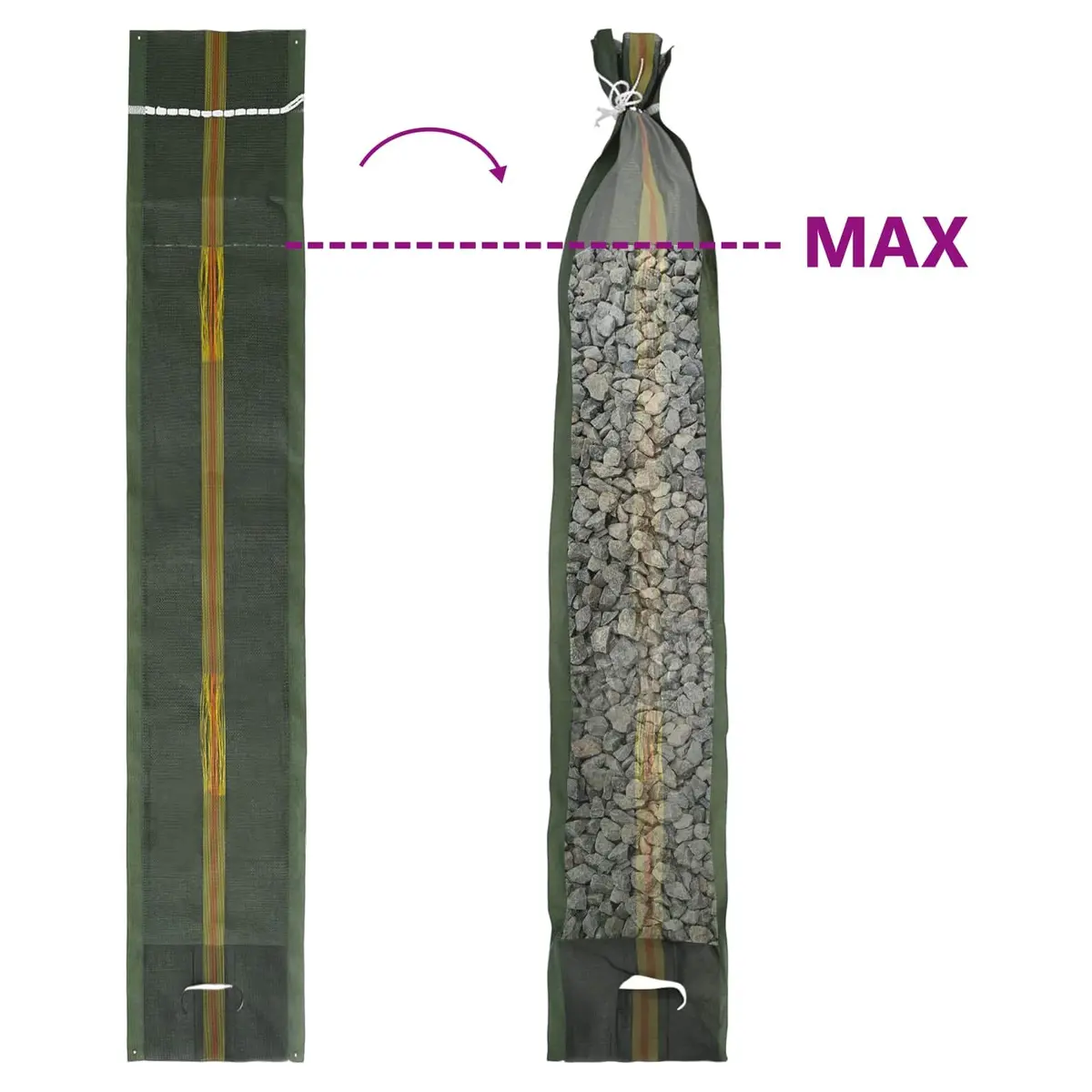 Industrial Sandbags Heavy Duty 100 x 25 cm Dark Green 10 Pack