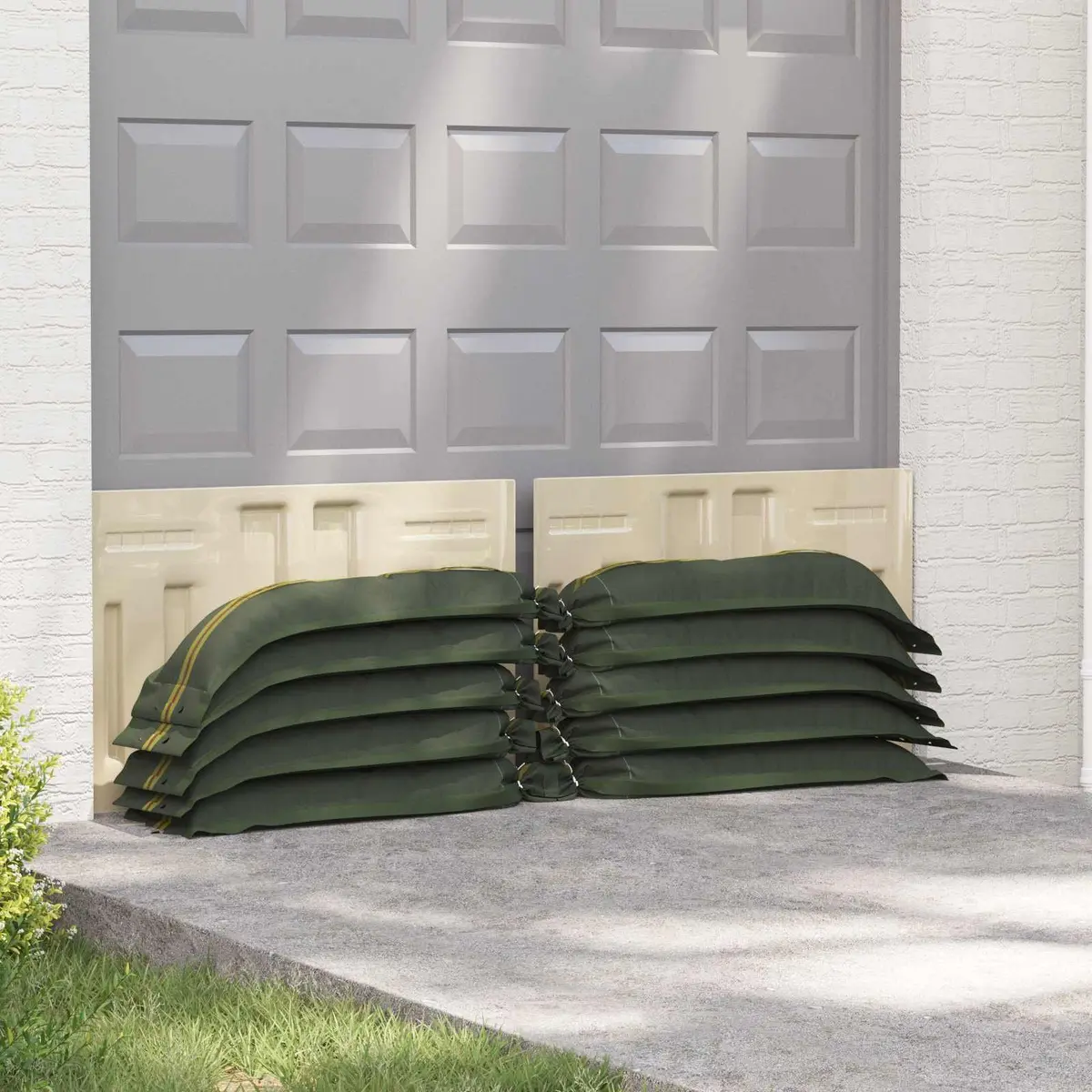 Industrial Sandbags 50 Pack Dark Green 100 x 25 cm Heavy Duty Outdoor