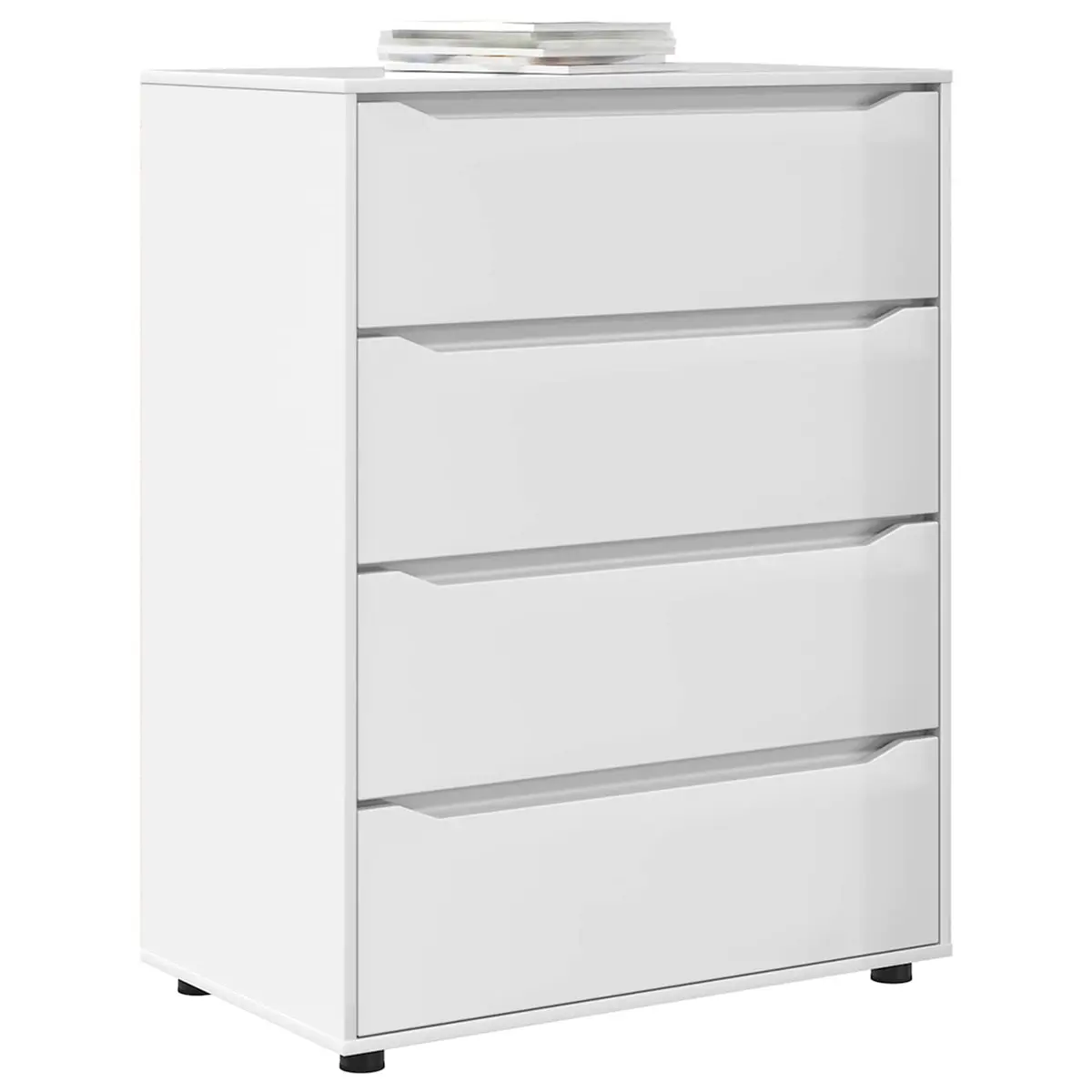 Storage Cabinet Drawer Organiser High Gloss White Engineered Wood 80 x 48 x 105 cm