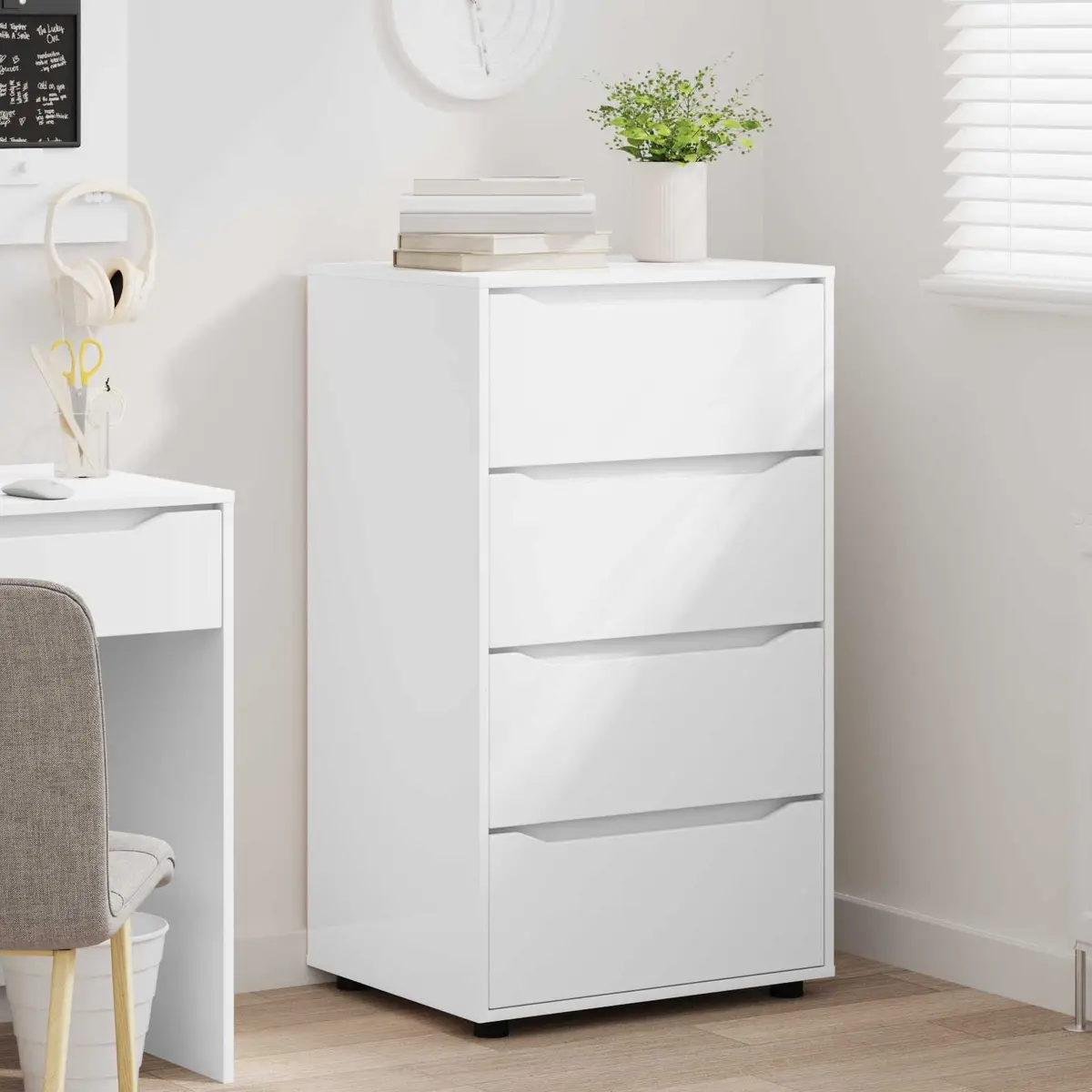 Storage Cabinet White Engineered Wood 60 x 48 x 105 cm Bedroom Living Room