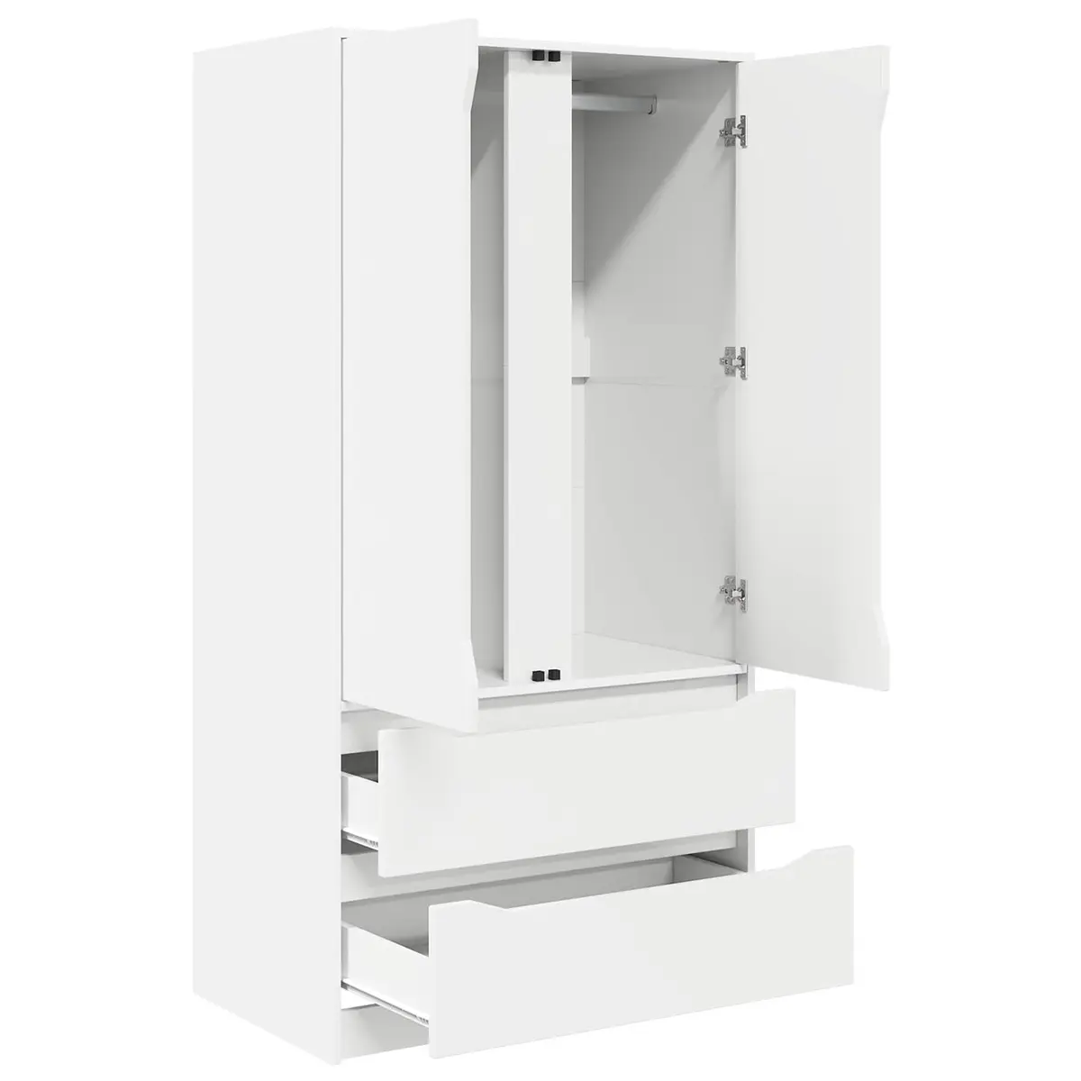 Wardrobe Cabinet Bedroom Storage Engineered Wood White 79.5 x 49 x 156 cm