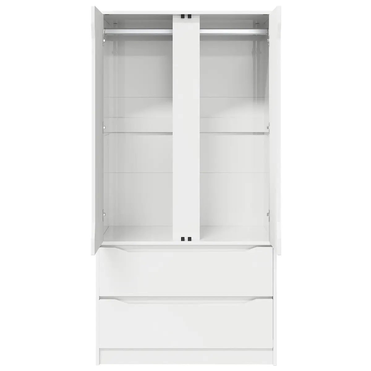 Wardrobe Cabinet Bedroom Storage Engineered Wood White 79.5 x 49 x 156 cm